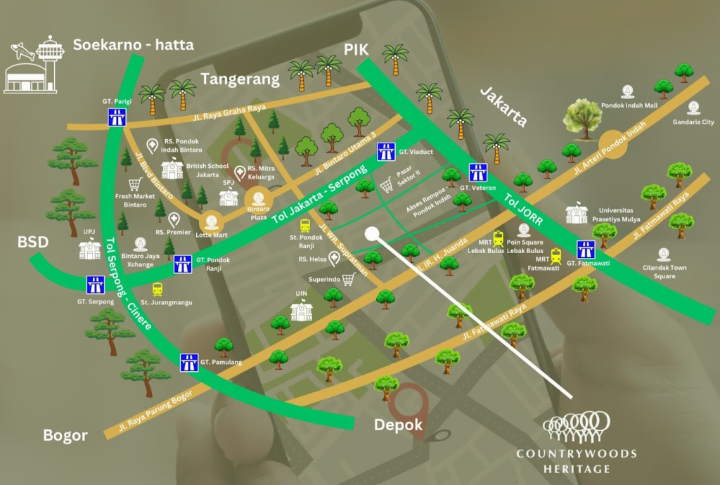 Peta Lokasi Country Woods Heritage Bintaro - Bintaro Jakarta Selatan